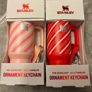 Stanley Red and Pink Ornament Keychain Set